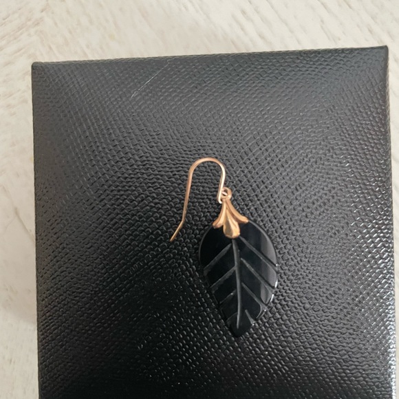 Leaf Earrings in 10k Gold - Picture 2 of 4